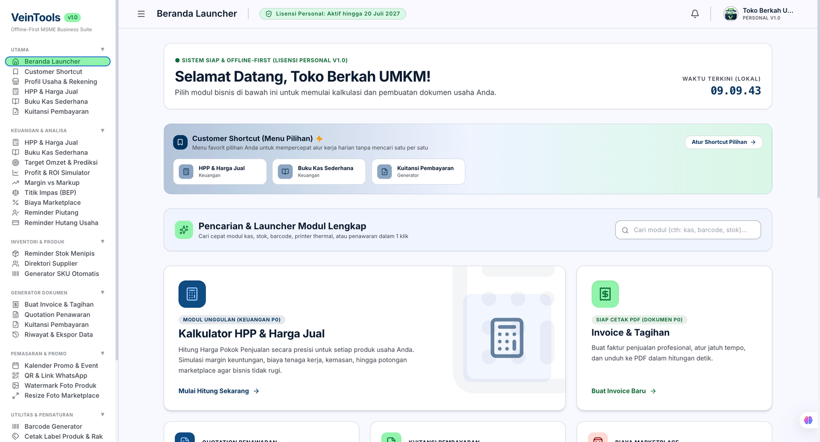 VeinTools Desktop - tampilan aplikasi 1
